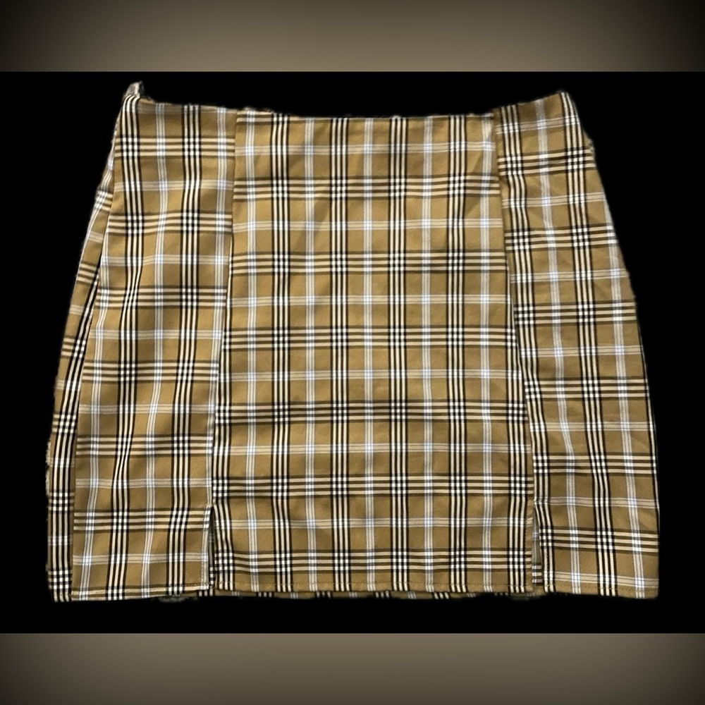 Tan Plaid Skirt
